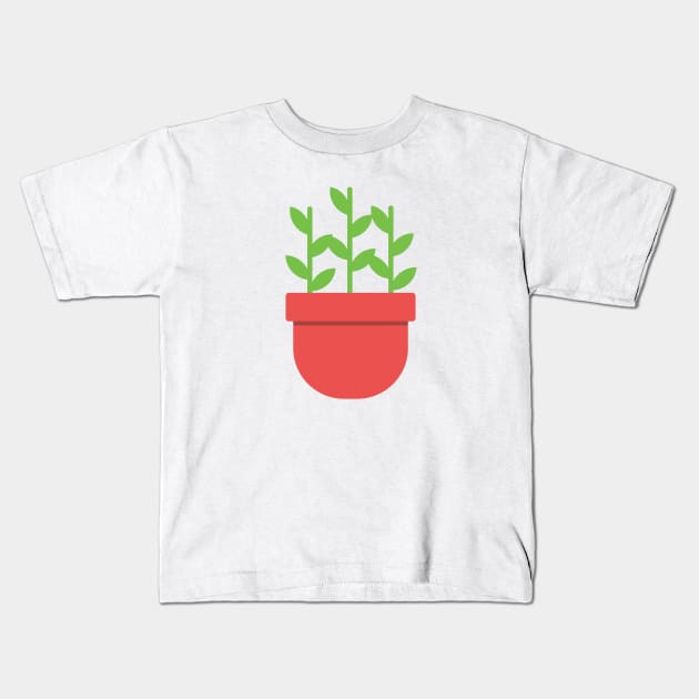 Simple Potted Plant Kids T-Shirt by TriggerAura